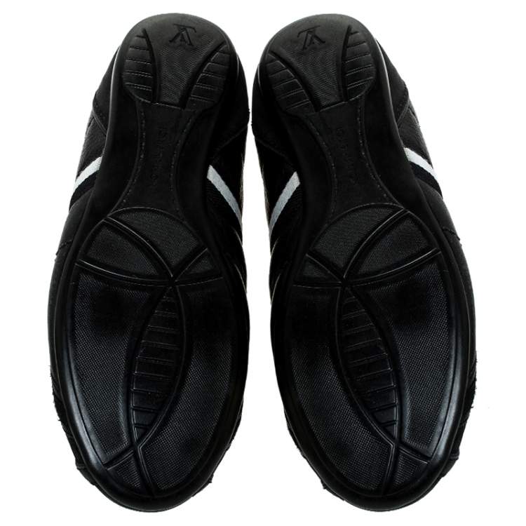 Pre Owned Louis Vuitton Black Nubuck And Leather Cosmos Low Top Sneakers Size 40