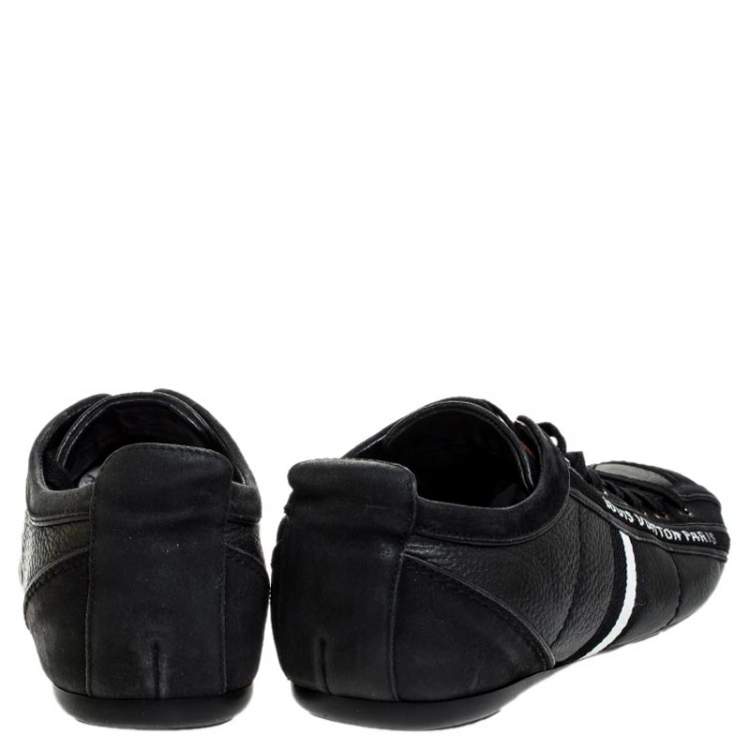 Pre Owned Louis Vuitton Black Nubuck And Leather Cosmos Low Top Sneakers Size 40