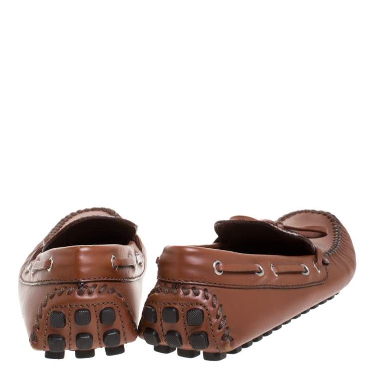Pre Owned Louis Vuitton Brown Leather Arizona Loafers Size 40.5