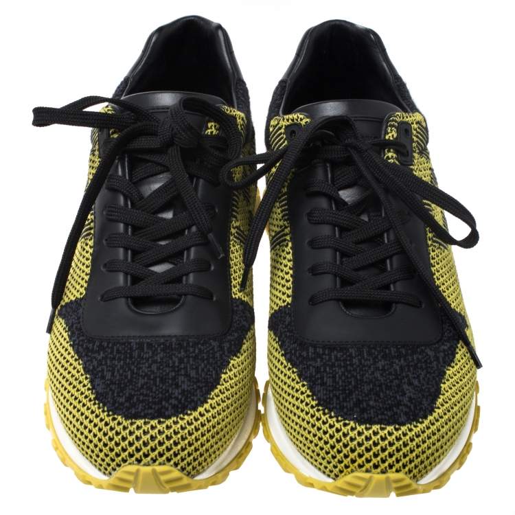 Pre Owned Louis Vuitton Multicolor Knit Fabric and Leather Run Away Sneakers Size 41