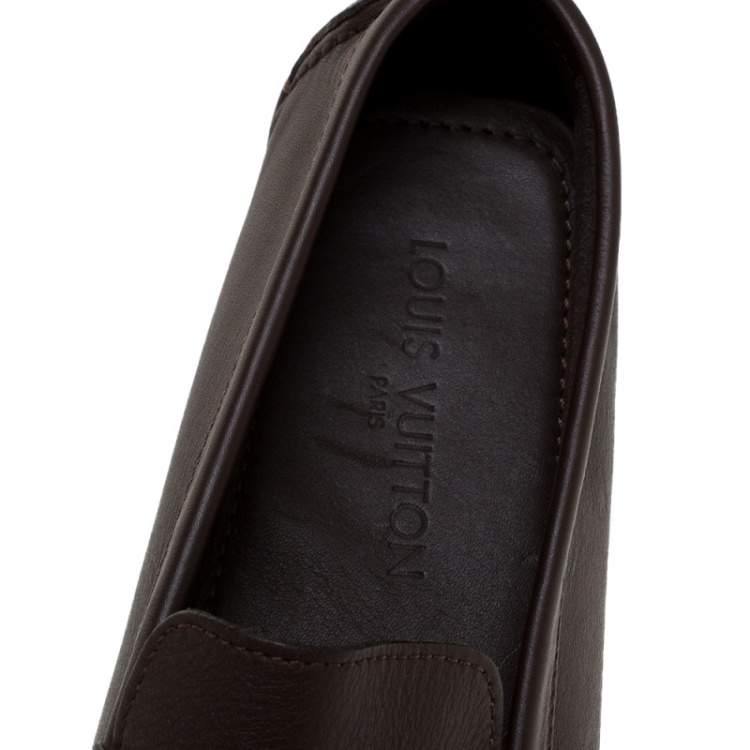 Pre Owned Louis Vuitton Brown Leather Suhali Lombok Driving Loafers Size 45