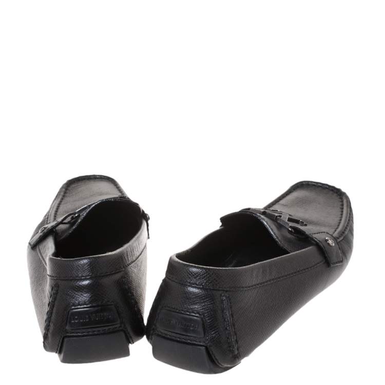 Pre Owned Louis Vuitton Black Leather Monte Carlo Loafers Size 43