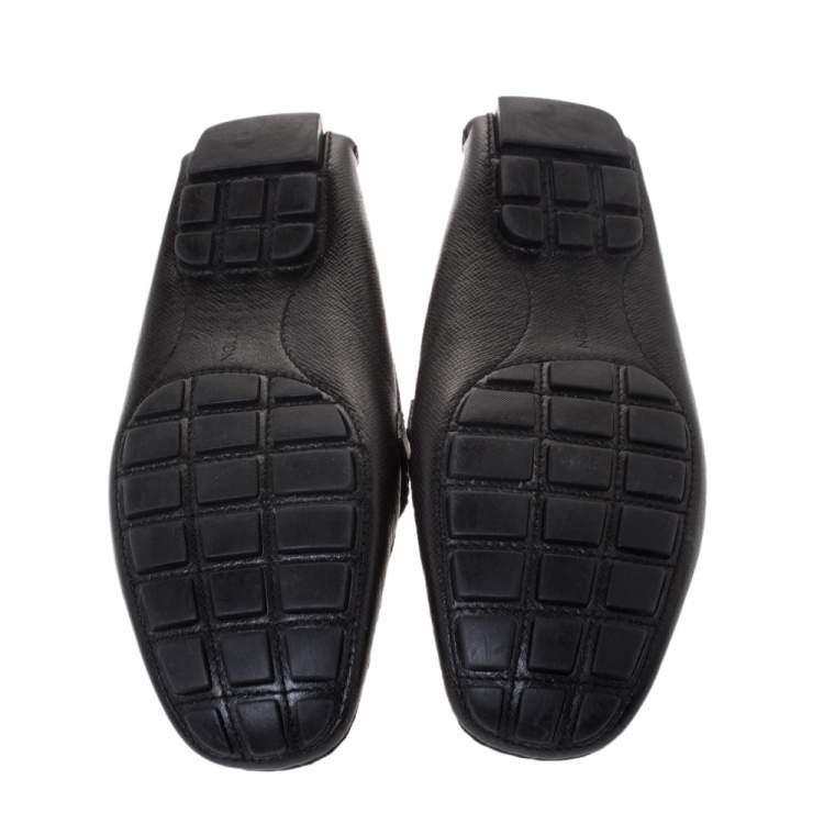 Pre Owned Louis Vuitton Black Leather Monte Carlo Loafers Size 43