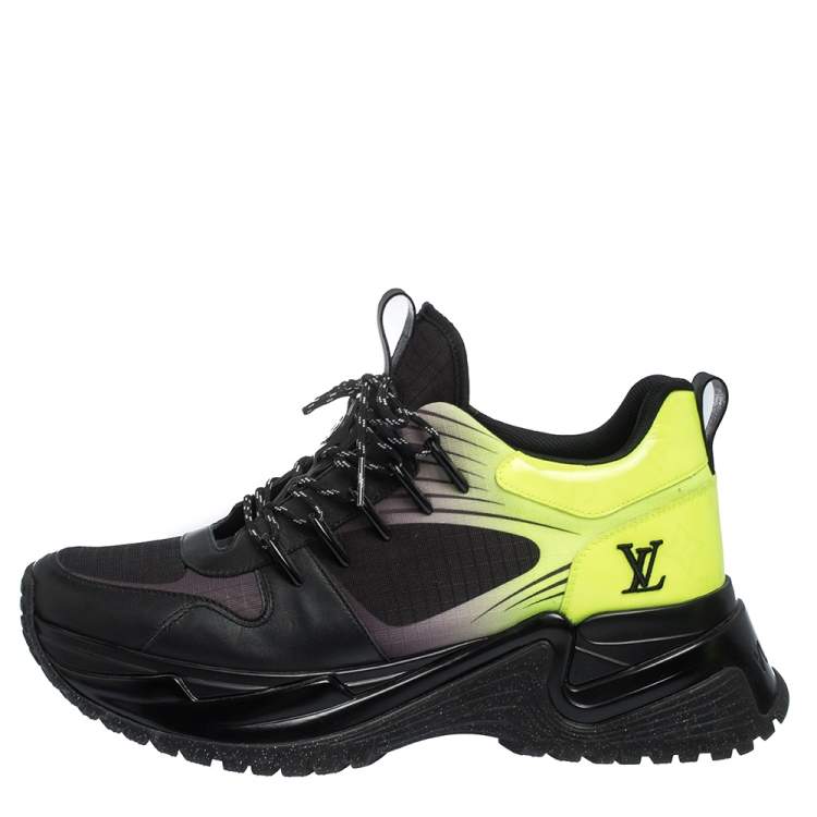 Louis Vuitton Black/Green Leather and Mesh Run Away Pulse Sneakers Size 41 Louis  Vuitton