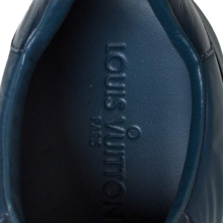 Pre Owned Louis Vuitton Blue Leather Leisure Low Top Sneakers Size 42