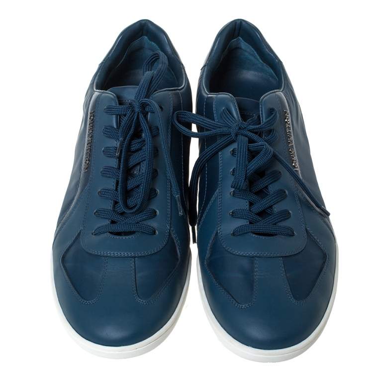 Pre Owned Louis Vuitton Blue Leather Leisure Low Top Sneakers Size 42