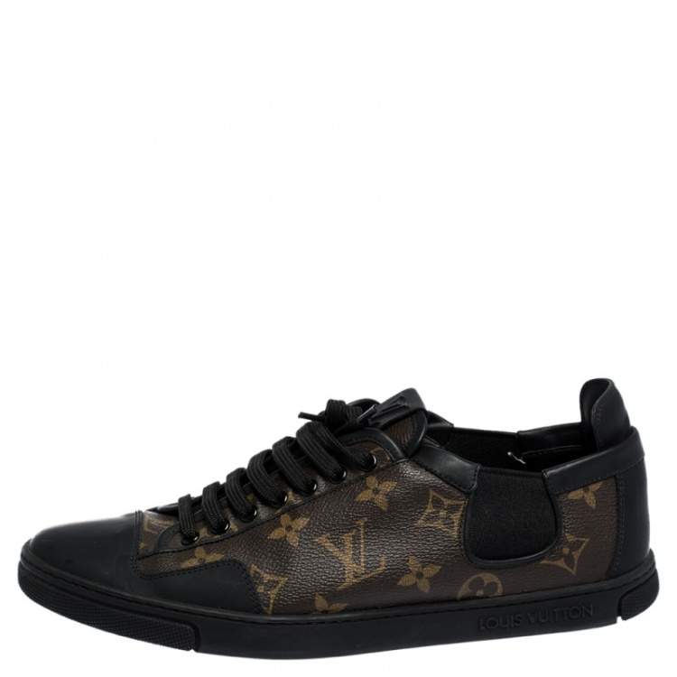 Louis Vuitton Brown Monogram Canvas And Black Leather Slalom Low