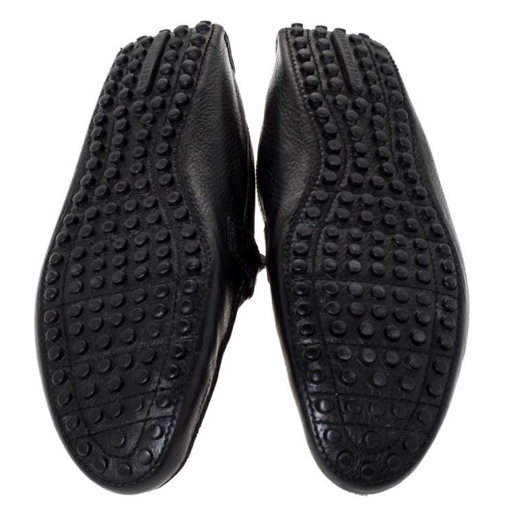 Pre Owned Louis Vuitton Black Leather Hockenheim Loafers Size 44.5