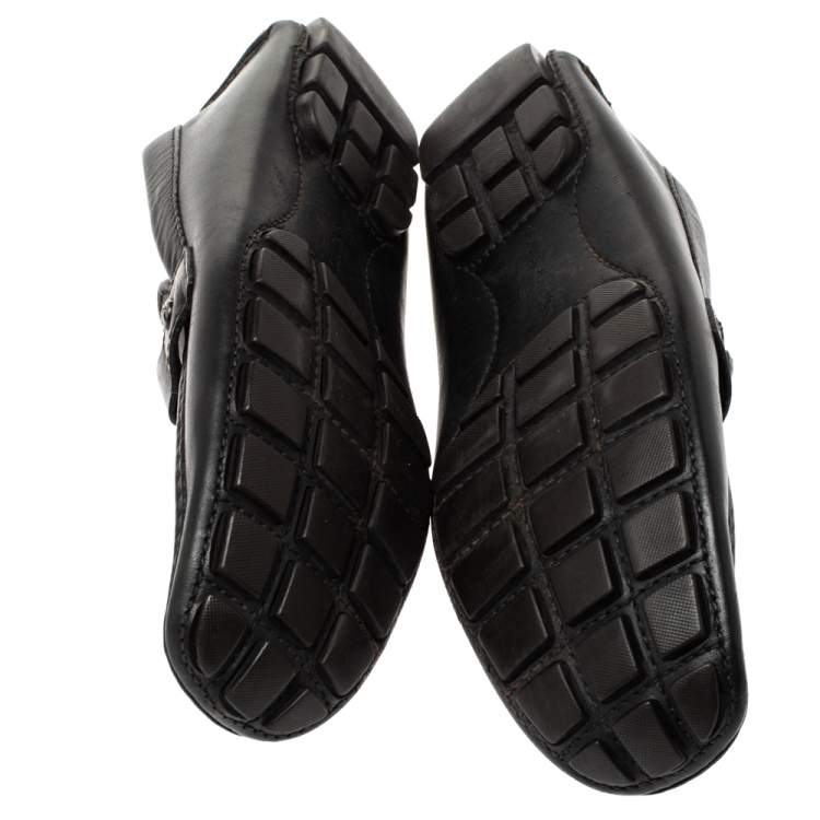 Pre Owned Louis Vuitton Black Leather Monte Carlo Loafers Size 40.5