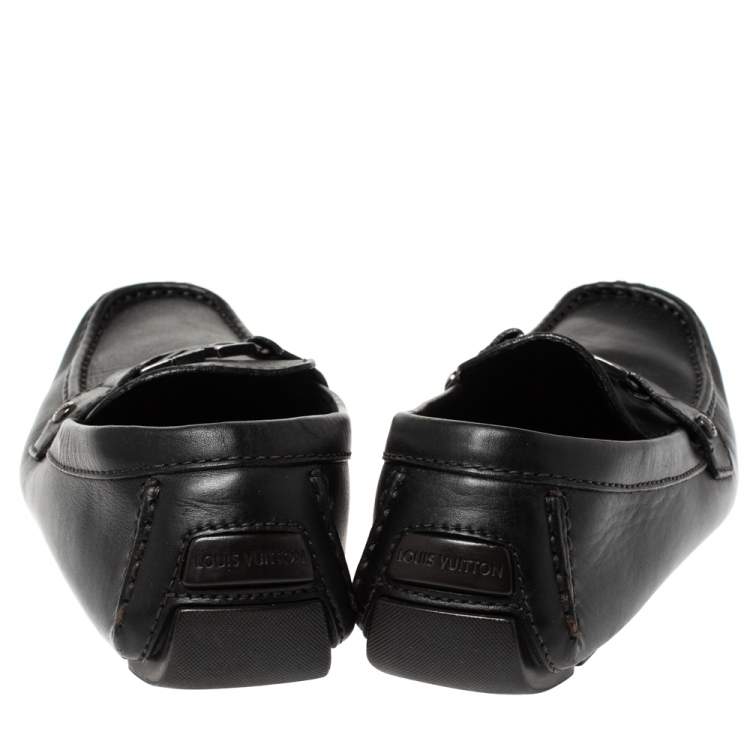 Pre Owned Louis Vuitton Black Leather Monte Carlo Loafers Size 40.5