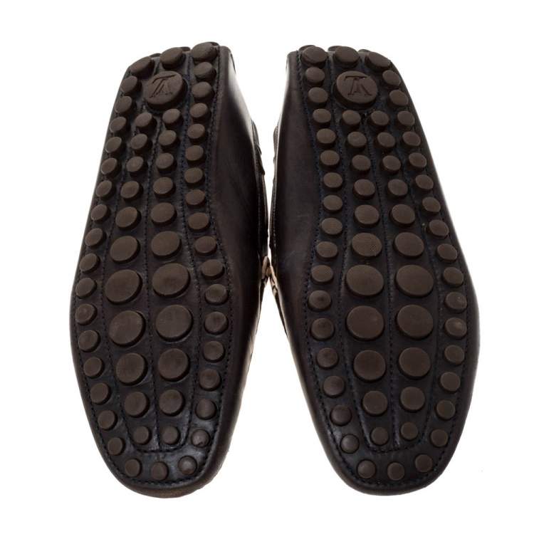Pre Owned Louis Vuitton Tricolor Leather Bow Loafers Size 43.5