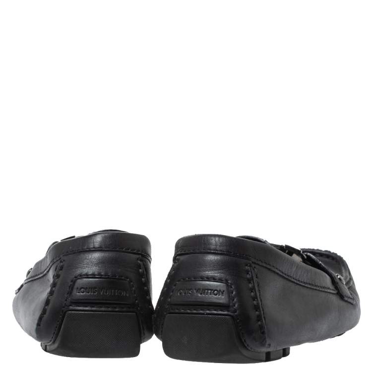 Pre Owned Louis Vuitton Black Leather Monte Carlo Loafers Size 42