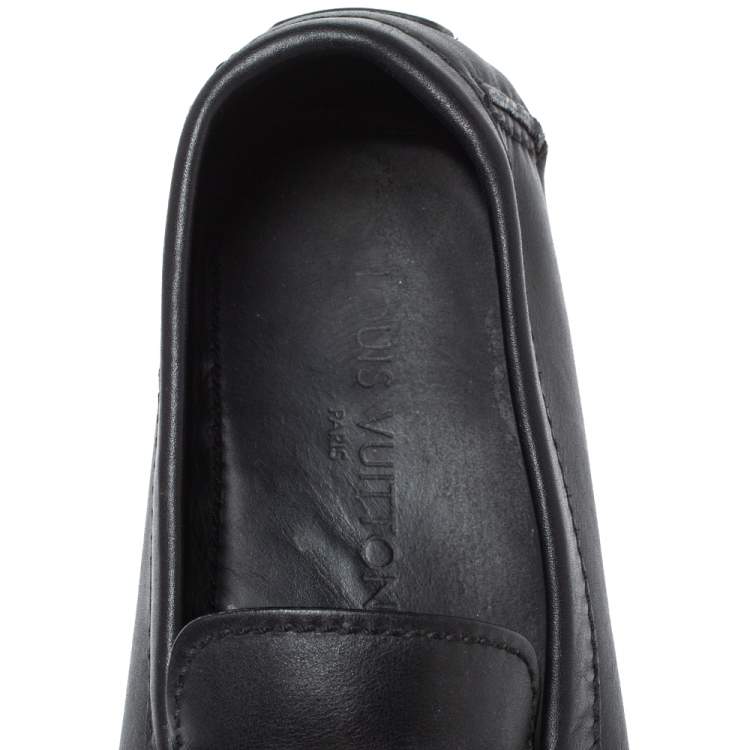 Pre Owned Louis Vuitton Black Leather Monte Carlo Loafers Size 42