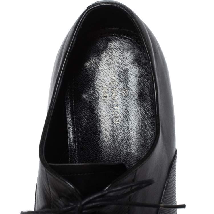 Pre Owned Louis Vuitton Black Leather Lace Up Oxford Size 42.5