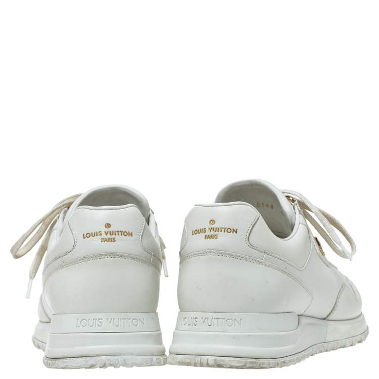 Pre Owned Louis Vuitton White Leather Run Away Low Top Sneakers Size 39.5 