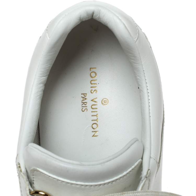 Pre Owned Louis Vuitton White Leather Run Away Low Top Sneakers Size 39.5 