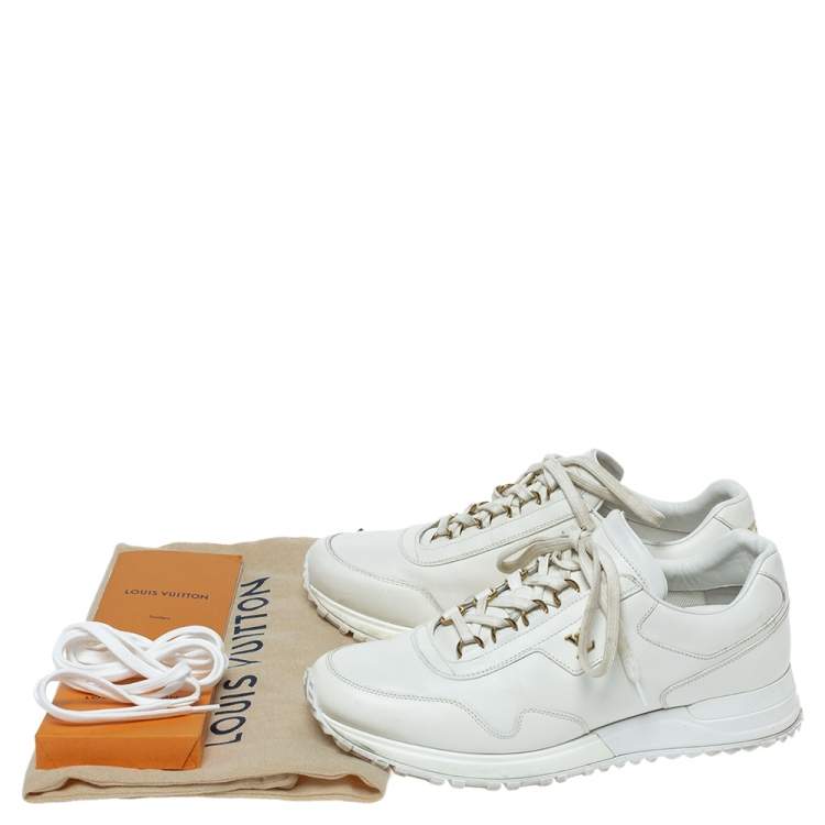 Pre Owned Louis Vuitton White Leather Run Away Low Top Sneakers Size 39.5 