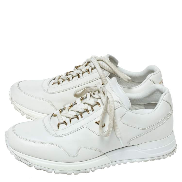 Pre Owned Louis Vuitton White Leather Run Away Low Top Sneakers Size 39.5 
