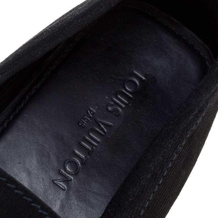 Pre Owned Louis Vuitton Blue Suede Monte Carlo Loafers Size 46