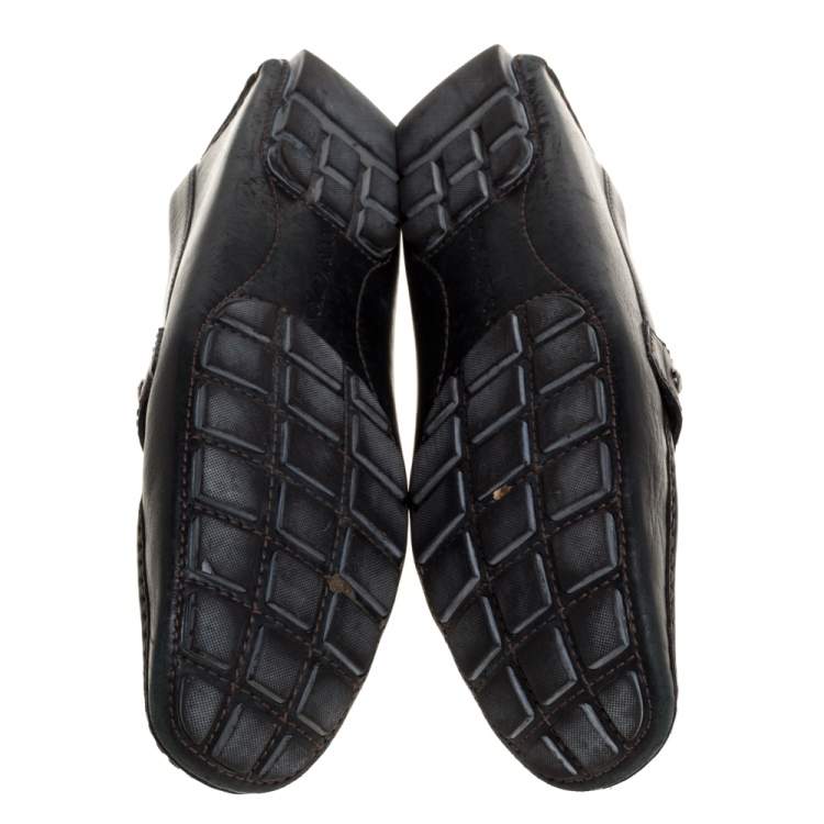 Pre Owned Louis Vuitton Black Leather Monte Carlo Loafers Size 43.5