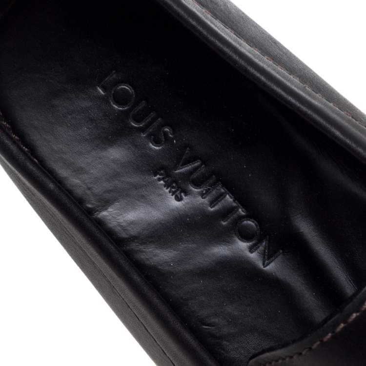 Pre Owned Louis Vuitton Black Leather Monte Carlo Loafers Size 43.5