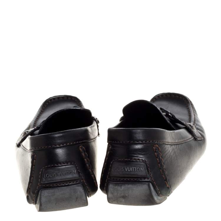 Pre Owned Louis Vuitton Black Leather Monte Carlo Loafers Size 43.5