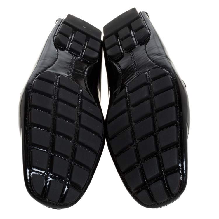 Pre Owned Louis Vuitton Black Patent Leather Monte Carlo Loafers Size 46