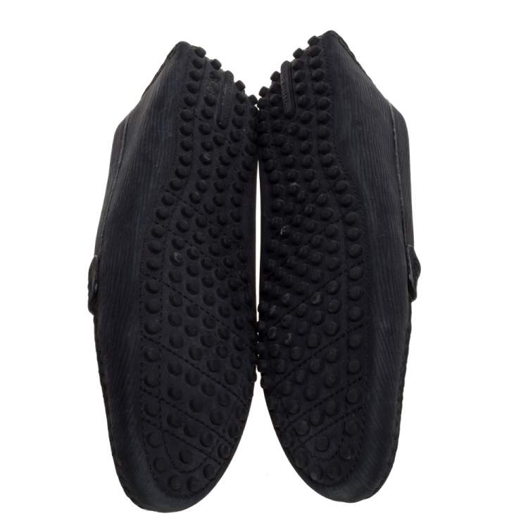 Pre Owned Louis Vuitton Black Suede Racetrack Loafers Size 39.5