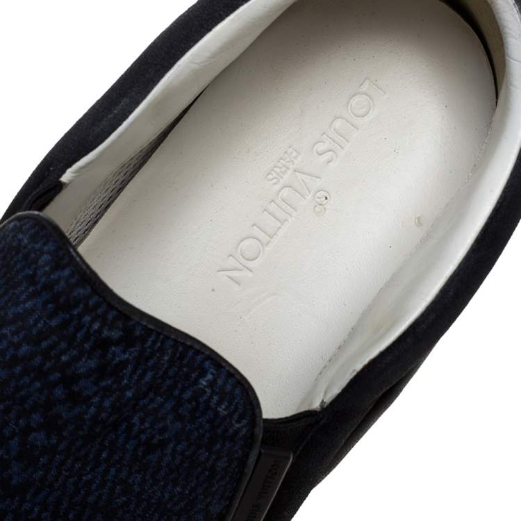 Pre Owned Louis Vuitton Suede Leather And Fabric Twister Slip On Sneakers Size 41.5
