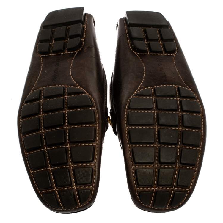 Pre Owned Louis Vuitton Brown Leather Monte Carlo Loafers Size 41.5