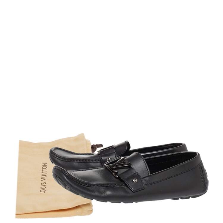Pre Owned Louis Vuitton Black Leather Monte Carlo Loafers Size 41.5