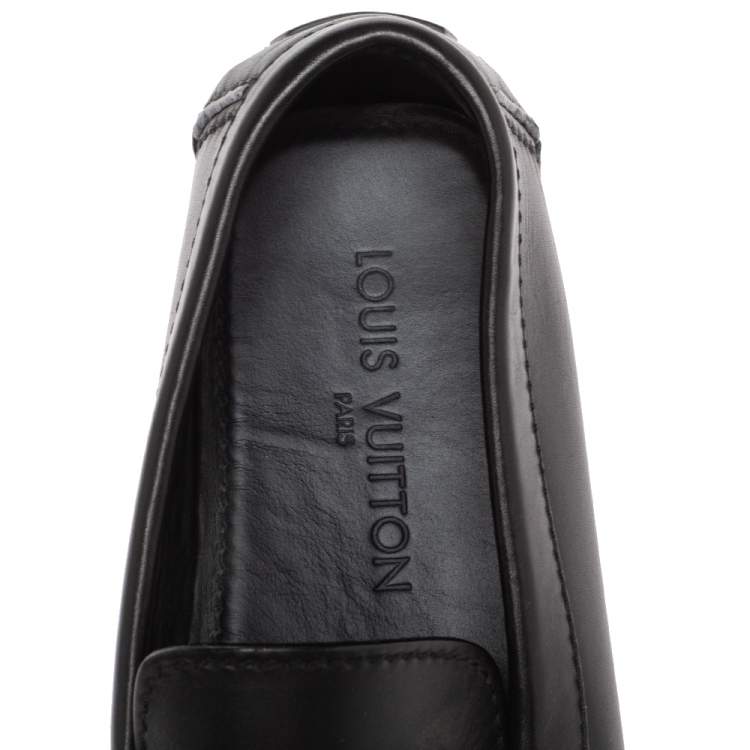 Pre Owned Louis Vuitton Black Leather Monte Carlo Loafers Size 41.5