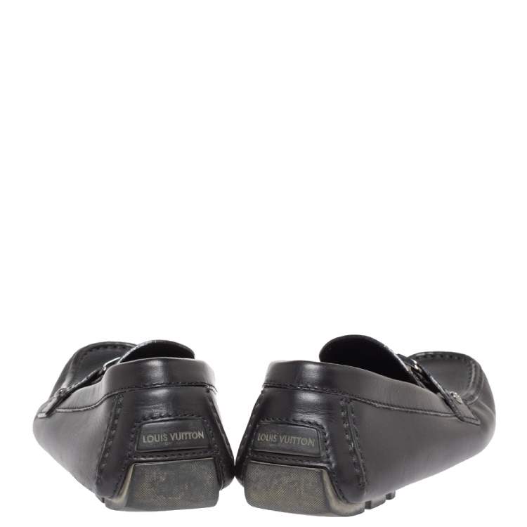 Pre Owned Louis Vuitton Black Leather Monte Carlo Loafers Size 41.5