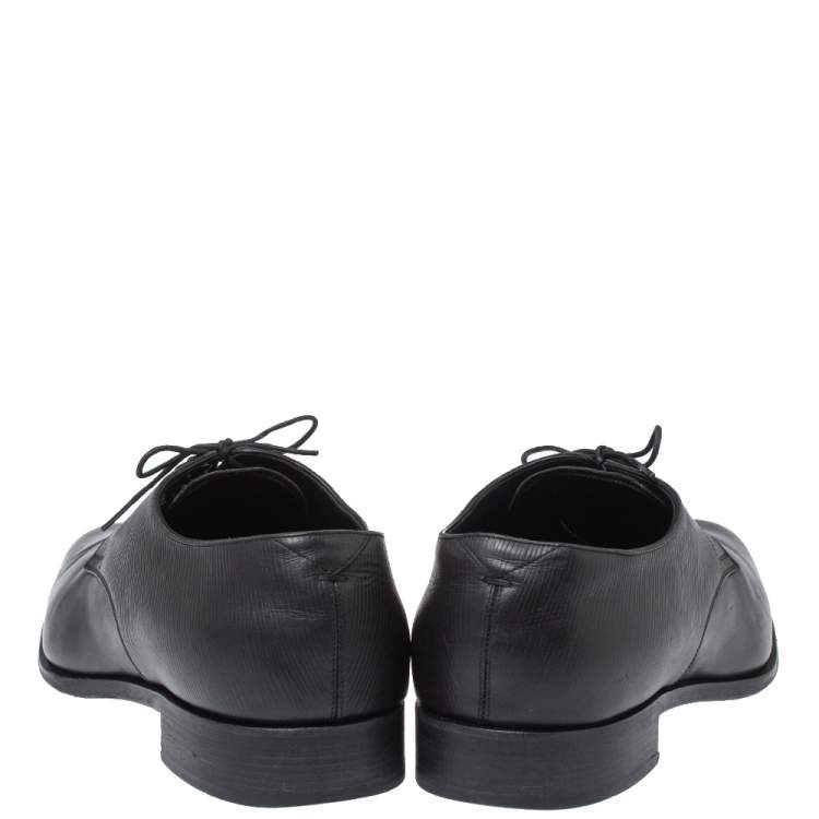 Pre Owned Louis Vuitton Black Leather Lace Up Oxford Size 43.5