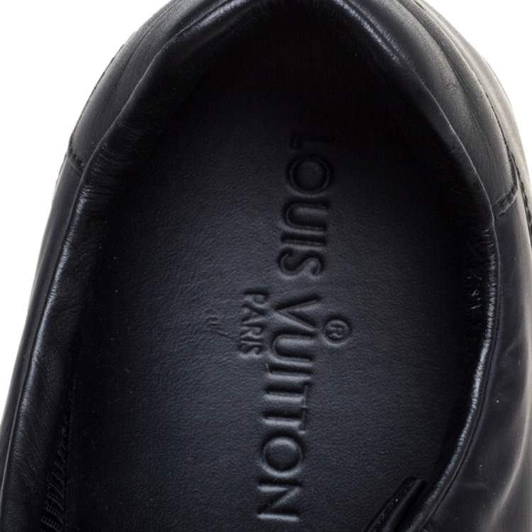 Pre Owned Louis Vuitton Black Nylon and Leather Low Top Sneakers Size 41.5