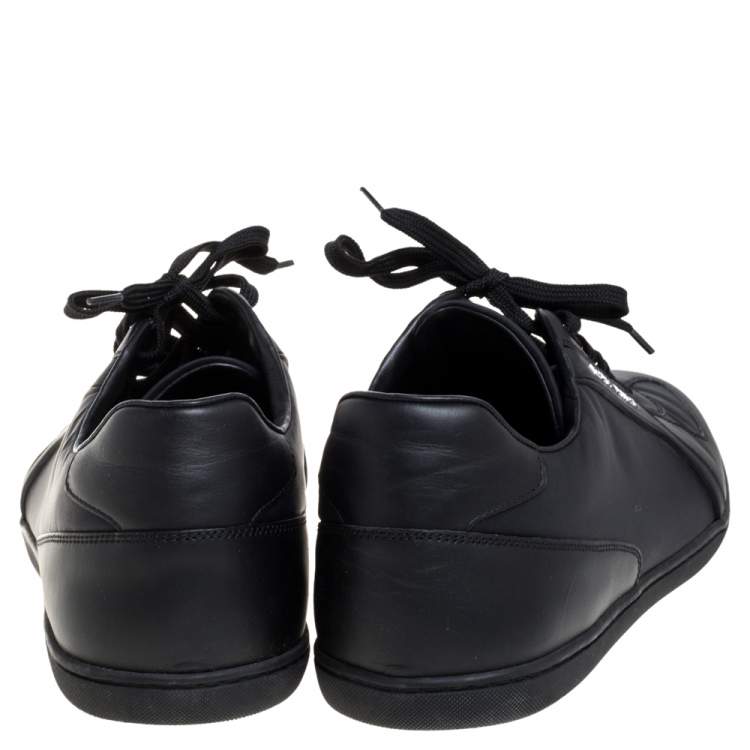 Pre Owned Louis Vuitton Black Nylon and Leather Low Top Sneakers Size 41.5