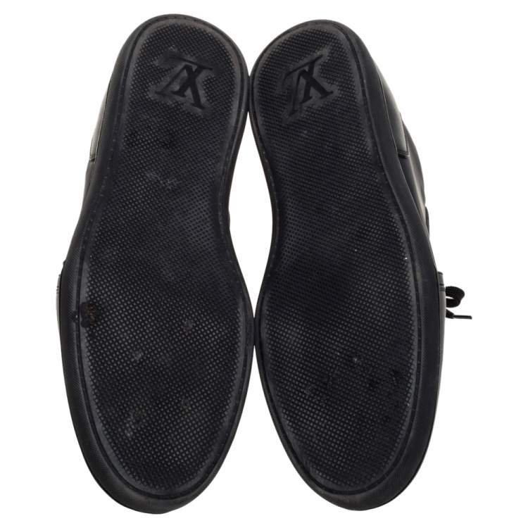 Pre Owned Louis Vuitton Black Nylon and Leather Low Top Sneakers Size 41.5