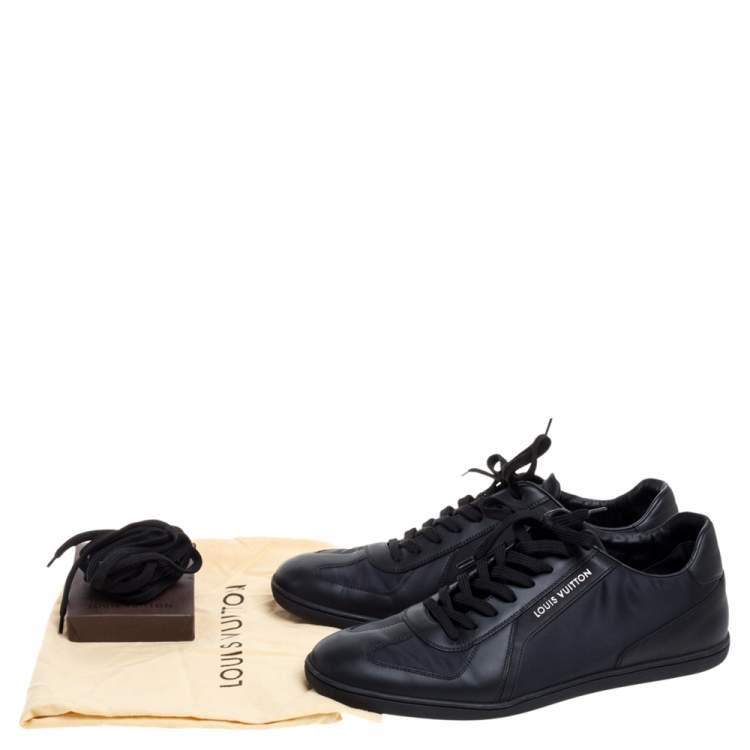 Pre Owned Louis Vuitton Black Nylon and Leather Low Top Sneakers Size 41.5