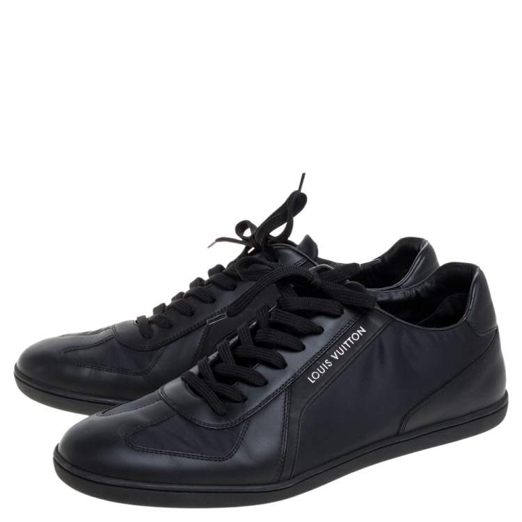 Pre Owned Louis Vuitton Black Nylon and Leather Low Top Sneakers Size 41.5