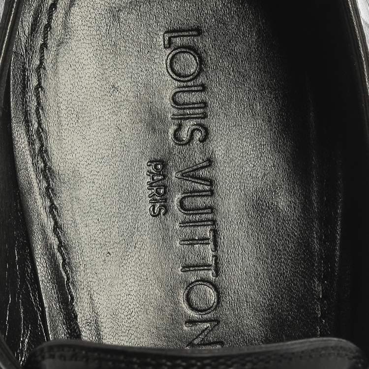 Pre Owned Louis Vuitton Black Leather Monk Strap Derby Size 44