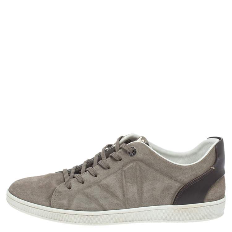 Louis Vuitton Brown Suede and Monogram Canvas Energie Low Top Sneakers Size 41.5