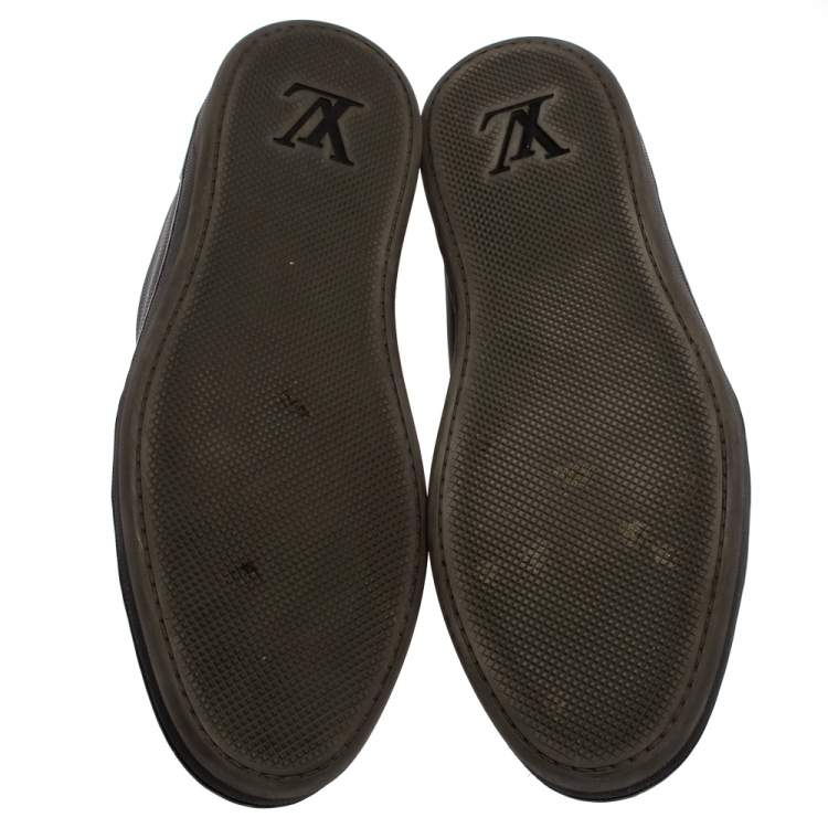 Pre Owned Louis Vuitton Black Damier Fabric and Leather Offshore Sneakers Size 43
