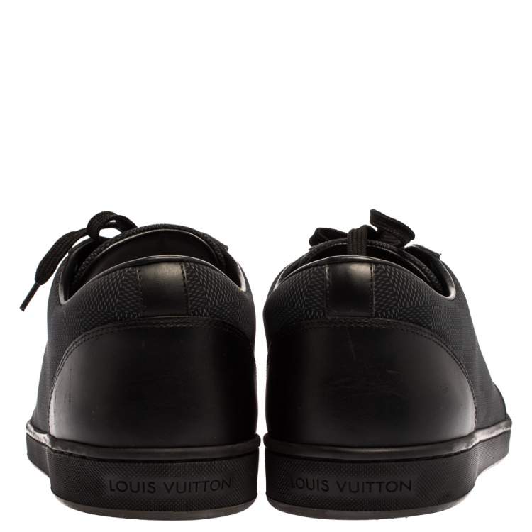 Pre Owned Louis Vuitton Black Damier Fabric and Leather Offshore Sneakers Size 43