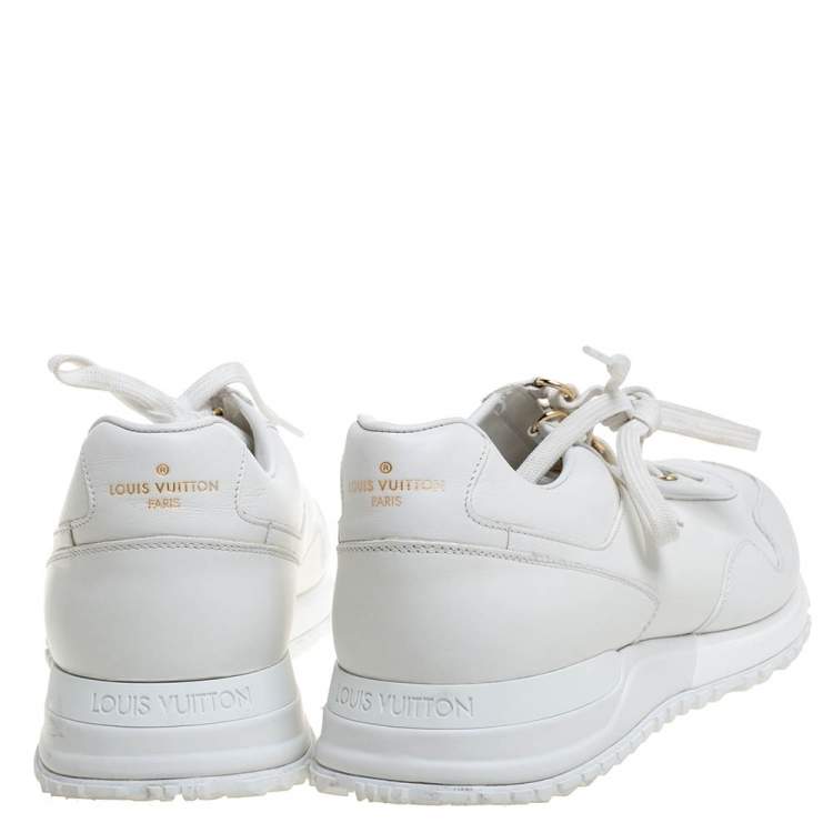 Pre Owned Louis Vuitton White Leather Run Away Low Top Sneakers Size 40.5