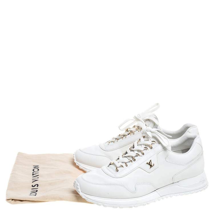 Pre Owned Louis Vuitton White Leather Run Away Low Top Sneakers Size 40.5