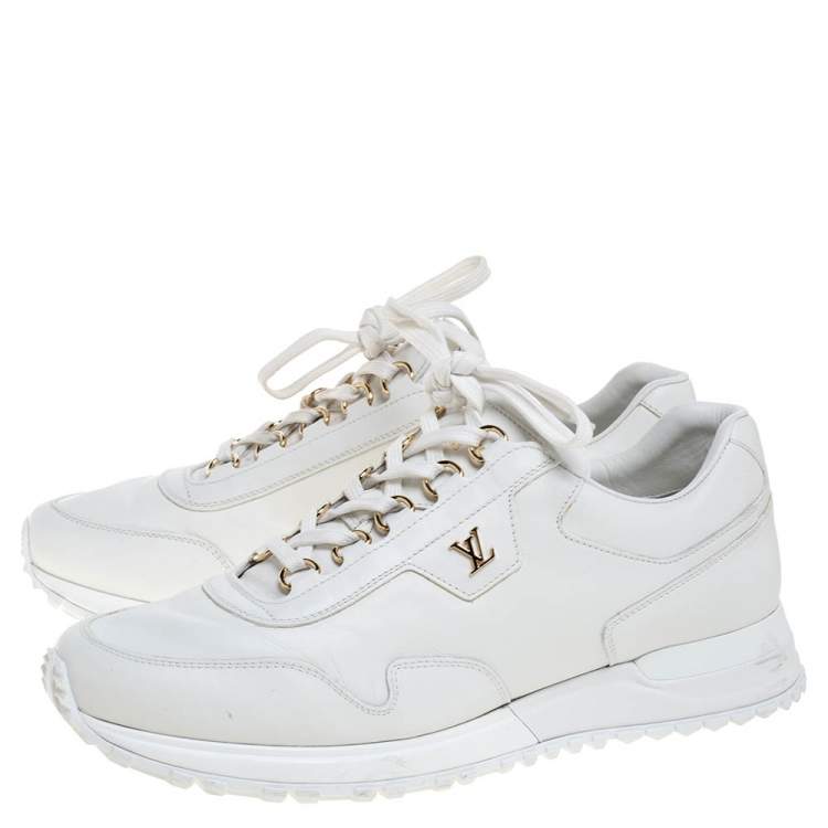 Pre Owned Louis Vuitton White Leather Run Away Low Top Sneakers Size 40.5