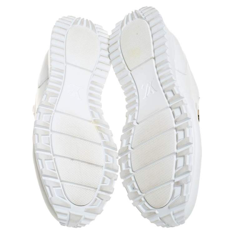 Pre Owned Louis Vuitton White Leather Run Away Low Top Sneakers Size 40.5