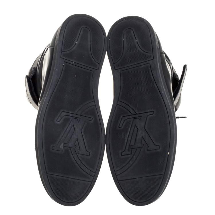 Pre Owned Louis Vuitton Monogram Eclipse Canvas and Leather Passenger High Top Sneakers Size 44