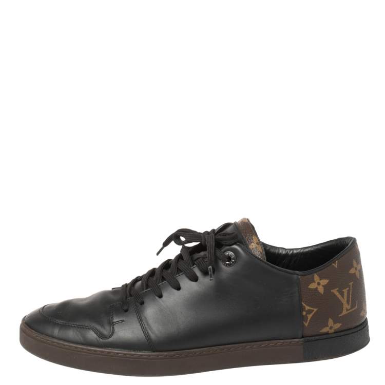 Louis Vuitton Brown Monogram Canvas and Black Leather Low Top Sneakers Size  42.5 Louis Vuitton