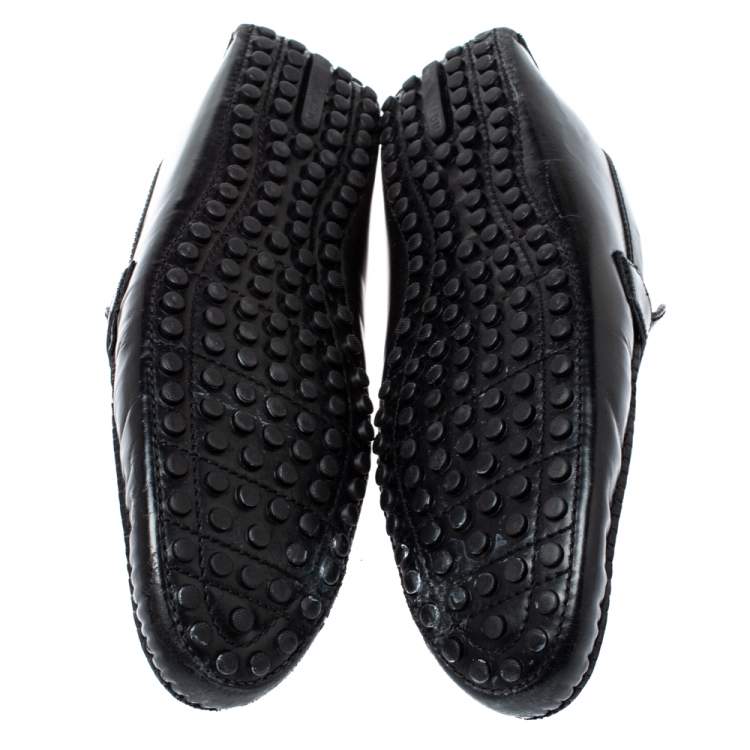 Pre Owned Louis Vuitton Black Leather Monte Carlo Loafers Size 45